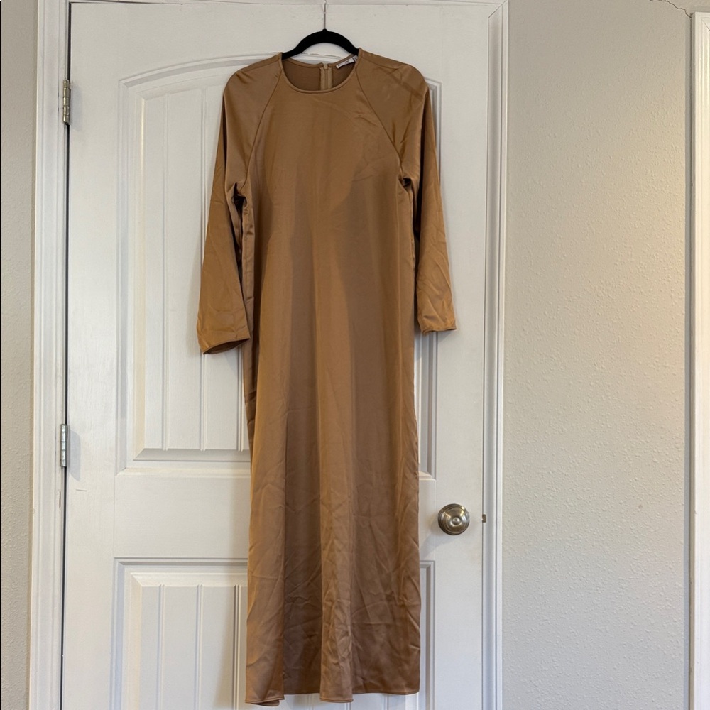 ASOS gold Long Sleeve Maxi Dress